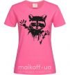 Женская футболка Лапки енота Ярко-розовый фото