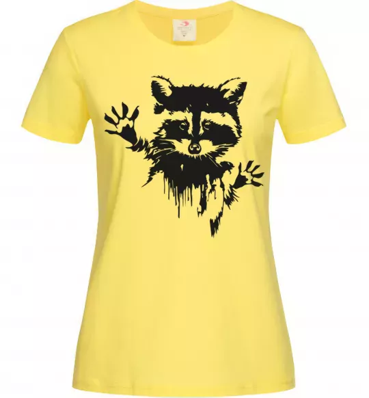 Жіноча футболка Лапки єнота Лимонний фото