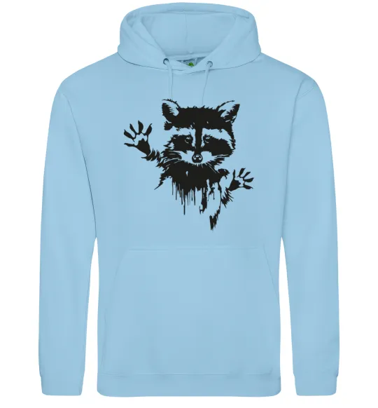 Чоловіча толстовка (худі) Лапки єнота Блакитний фото