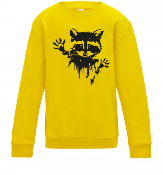 Детский Свитшот Лапки єнота Солнечно желтый фото