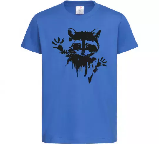 Дитяча футболка Лапки єнота Яскраво-синій фото