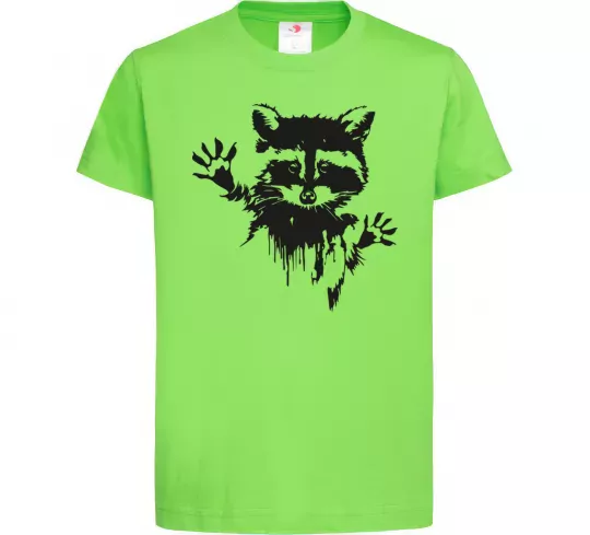 Дитяча футболка Лапки єнота Лаймовий фото