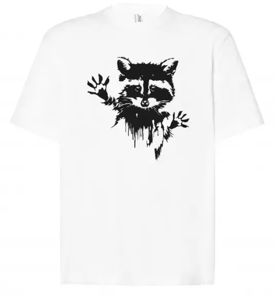 Футболка Оверсайз Лапки єнота Белый фото