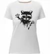 Женская премиум футболка Лапки єнота Белый фото