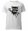 Мужская премиум футболка Лапки єнота Белый фото