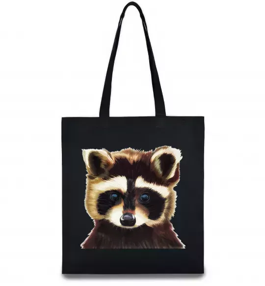 Эко-сумка Коричневий єнот Черный фото