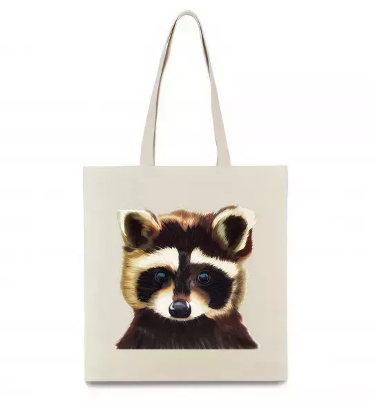 Эко-сумка Коричневий єнот Бежевый фото
