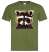 Мужская футболка Коричневий єнот Оливковый фото