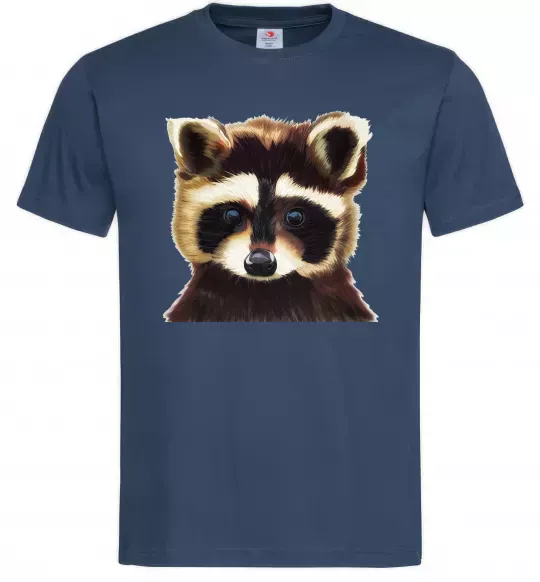 Мужская футболка Коричневий єнот Темно-синий фото