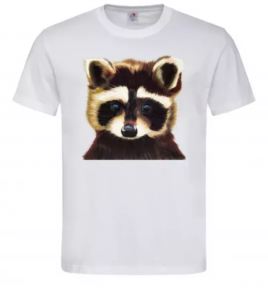 Мужская футболка Коричневий єнот Белый фото