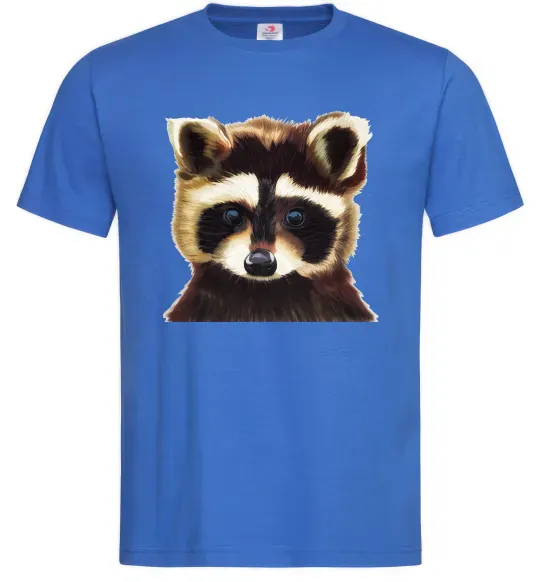 Мужская футболка Коричневий єнот Ярко-синий фото