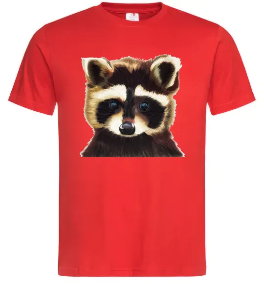 Мужская футболка Коричневий єнот Красный фото