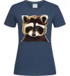 Женская футболка Коричневий єнот Темно-синий Женская футболка Коричневий єнот Темно-синий фото
