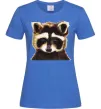 Женская футболка Коричневий єнот Ярко-синий Женская футболка Коричневий єнот Ярко-синий фото