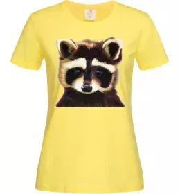 Женская футболка Коричневий єнот Лимонный фото