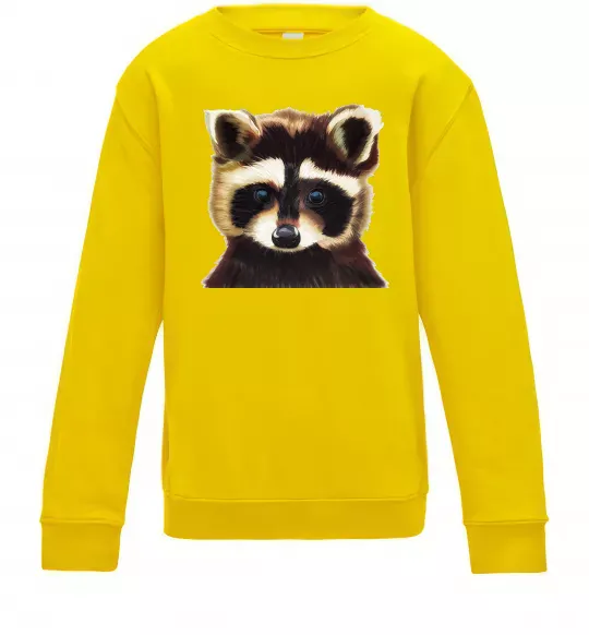 Детский Свитшот Коричневий єнот Солнечно желтый фото