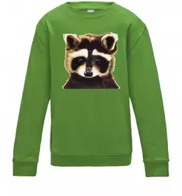 Детский Свитшот Єнот в навушниках Черный фото