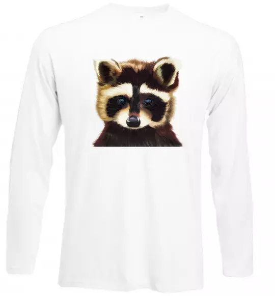 Лонгслів Коричневий єнот Білий фото