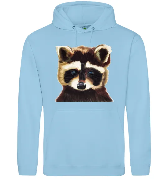 Чоловіча толстовка (худі) Коричневий єнот Блакитний фото