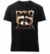 Мужская премиум футболка Коричневий єнот Черный фото