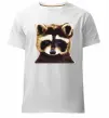 Мужская премиум футболка Коричневий єнот Белый фото