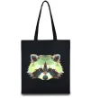 Эко-сумка Єнот зелений Черный Эко-сумка Єнот зелений Черный фото