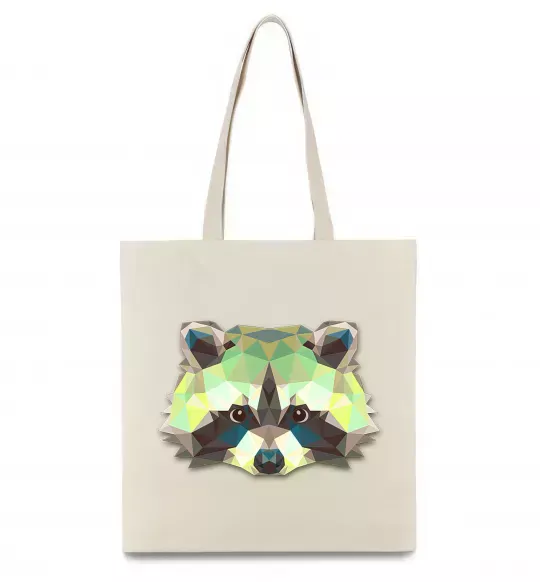 Эко-сумка Єнот зелений Бежевый фото