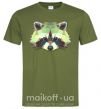 Мужская футболка Енот зеленый Оливковый фото