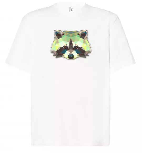 Футболка Оверсайз Єнот зелений Белый фото