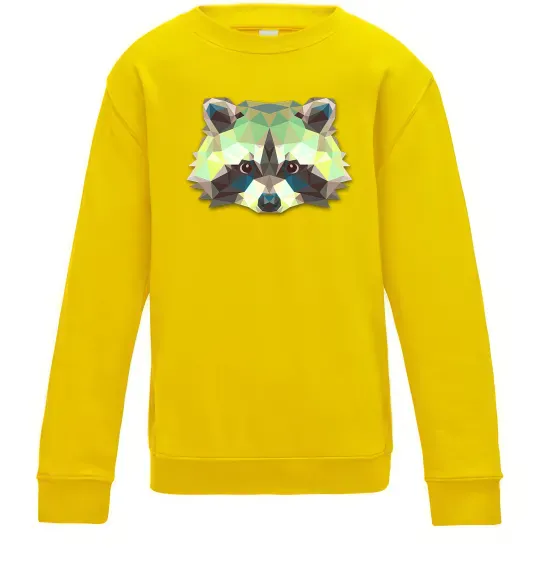Детский Свитшот Єнот зелений Солнечно желтый фото