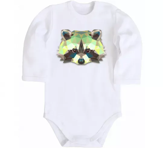 Детский боди Єнот зелений Белый фото