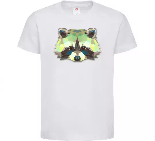 Детская футболка Єнот зелений Белый фото