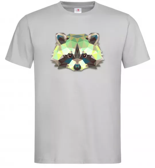 Мужская футболка Єнот зелений Серый фото