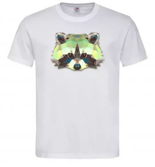 Мужская футболка Єнот зелений Белый фото