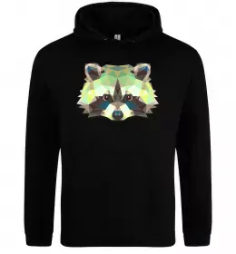 Мужская толстовка (худи) Єнот зелений Черный фото