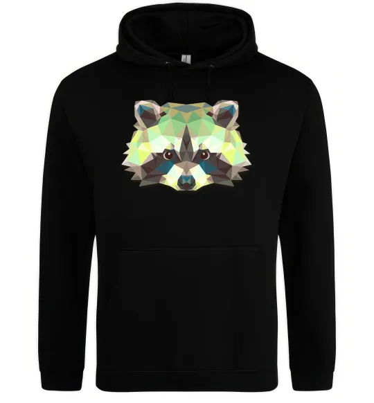 Женская толстовка (худи) Єнот зелений Черный фото