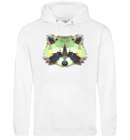 Женская толстовка (худи) Єнот зелений Белый фото