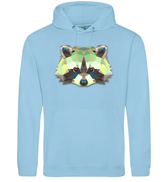 Жіноча толстовка (худі) Єнот зелений Блакитний фото