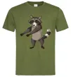 Чоловіча футболка Єнот танцює Оливковий Чоловіча футболка Єнот танцює Оливковий фото