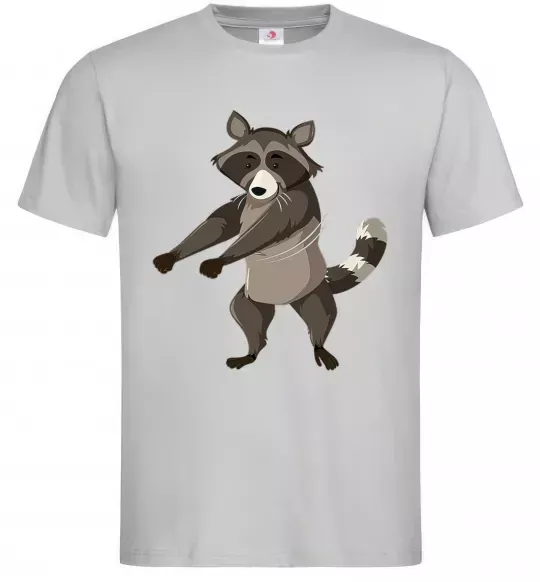 Чоловіча футболка Єнот танцює Сірий фото