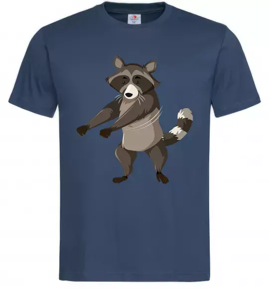 Чоловіча футболка Єнот танцює Темно-синій фото