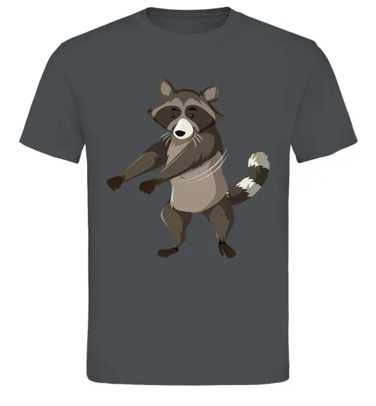 Чоловіча футболка Єнот танцює Графіт фото