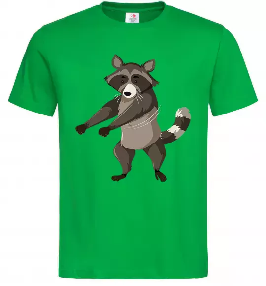 Чоловіча футболка Єнот танцює Зелений фото