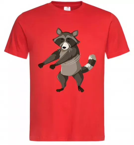 Чоловіча футболка Єнот танцює Червоний фото