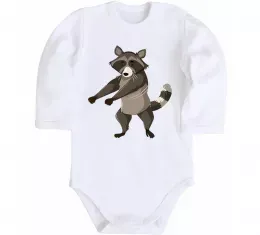 Детский боди Єнот танцює Белый фото