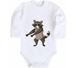 Дитячий бодік Racoon Білий фото