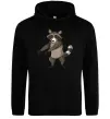 Чоловіча толстовка (худі) Єнот танцює Чорний фото