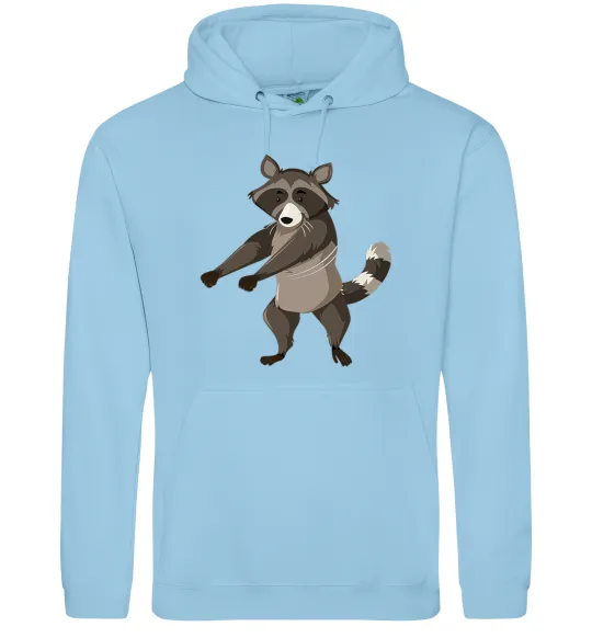 Чоловіча толстовка (худі) Єнот танцює Блакитний фото