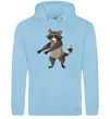 Чоловіча толстовка (худі) Єнот танцює Блакитний фото