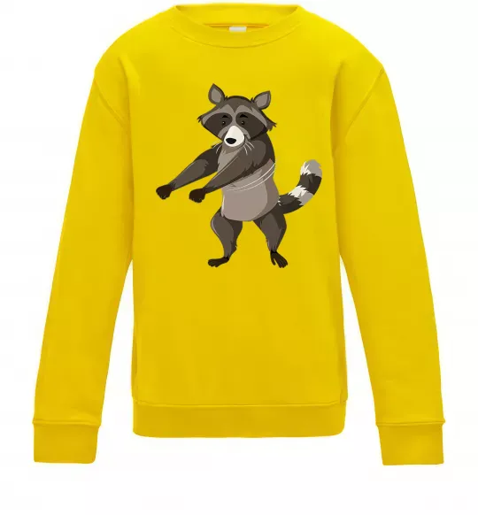 Детский Свитшот Єнот танцює Солнечно желтый фото